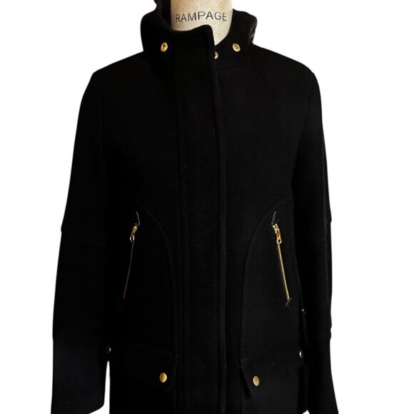 J.Crew Stadium-Cloth Wool Coat by Nello Gori – Black – Women’s Size 10 - Picture 3 of 7